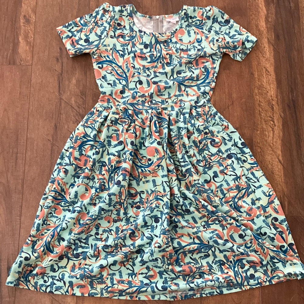 Mint LuLaRoe Amelia Dress with Colorful Details
